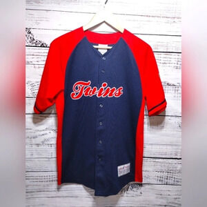 MLB Jersey‎ Minnesota Twins Morneau 33 Red Navy size 18/20 Kids XL Activewear